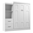 Bestar Edge Full Murphy Bed and Closet Organizer with Drawers (85W) in White