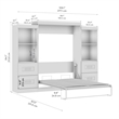 Bestar Edge Full Murphy Bed and Closet Organizers with Drawers (110W) in White