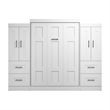 Bestar Edge Full Murphy Bed with Wardrobes (110W) in White