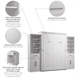 Bestar Key West Queen Murphy Bed and Wardrobes (119W) - Engineered Wood in White