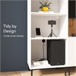 24W Modular Media Storage Tower with Shelves - Engineered Wood