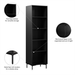 24W Modular Media Storage Tower with Shelves - Engineered Wood