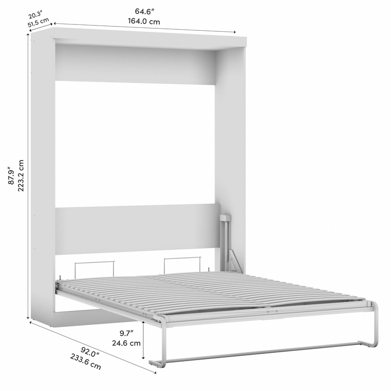 Pur 65W Queen Size Murphy Bed in Black Walnut - Engineered Wood