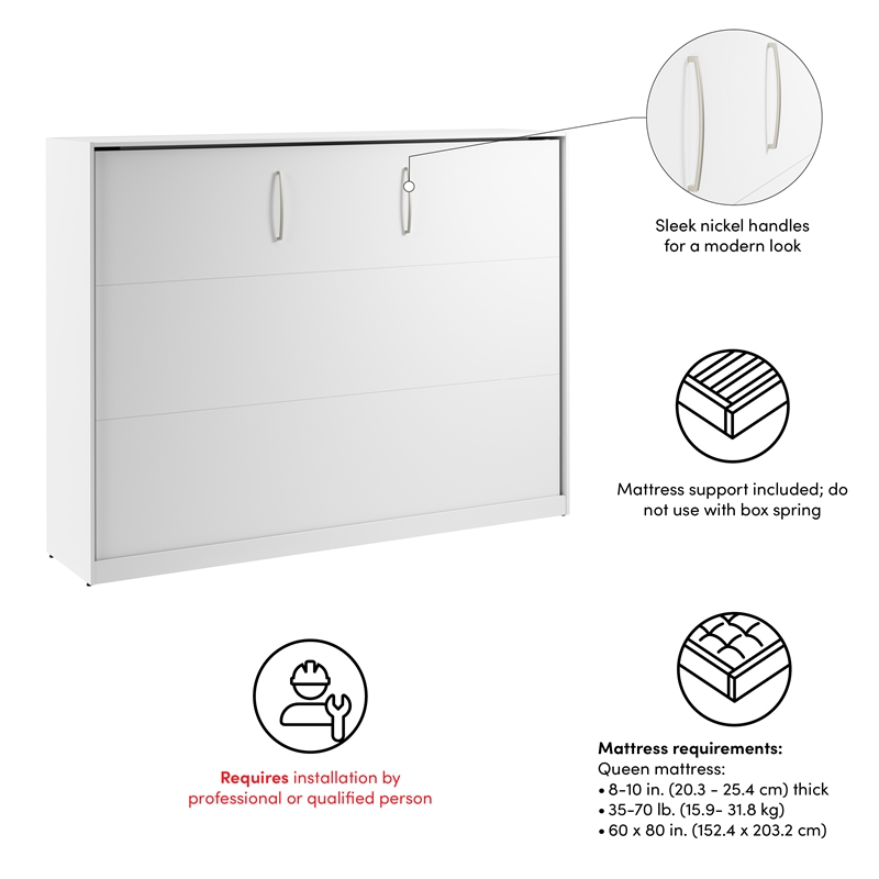 Claremont 85W Queen Horizontal Murphy Bed - Engineered Wood