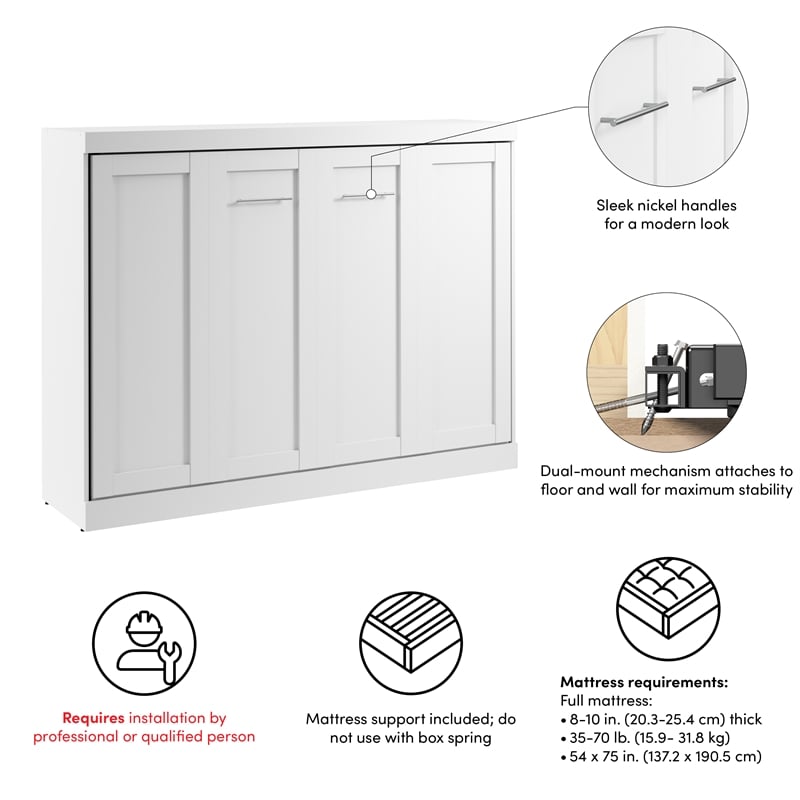 Pur 80W Full Horizontal Murphy Bed - Engineered Wood