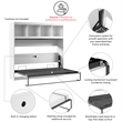 Pur 80W Full Horizontal Murphy Bed with Overhead Storage - Engineered Wood