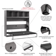 Pur 80W Full Horizontal Murphy Bed with Overhead Storage - Engineered Wood
