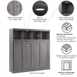 Pur 80W Full Horizontal Murphy Bed with Overhead Storage - Engineered Wood
