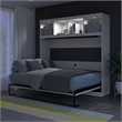 Pur 85W Queen Horizontal Murphy Bed with Overhead Storage - Engineered Wood