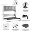 Pur 85W Queen Horizontal Murphy Bed with Overhead Storage - Engineered Wood