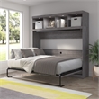 Pur 85W Queen Horizontal Murphy Bed with Overhead Storage - Engineered Wood
