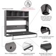 Pur 85W Queen Horizontal Murphy Bed with Overhead Storage - Engineered Wood