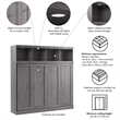Pur 85W Queen Horizontal Murphy Bed with Overhead Storage - Engineered Wood