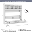 Pur 85W Queen Horizontal Murphy Bed with Overhead Storage - Engineered Wood