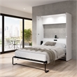 Avalon 61W Full Murphy Bed in High-Gloss White - Engineered Wood