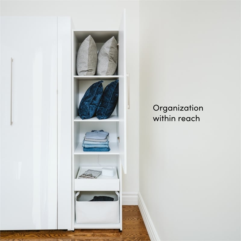 Avalon 67W Queen Murphy Bed in High-Gloss White - Engineered Wood
