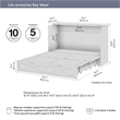 Key West 65W Queen Murphy Cabinet Bed with Pullout Drawer - Engineered Wood