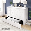 Key West 59W Full Murphy Cabinet Bed with Drawer Mattress - Engineered Wood