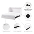 Key West 65W Queen Murphy Cabinet Bed with Drawer Mattress - Engineered Wood