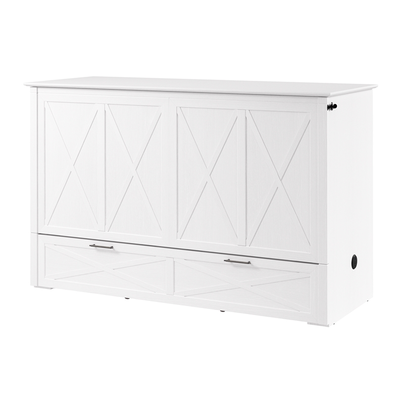 Key West 65W Queen Murphy Cabinet Bed with Drawer Mattress - Engineered Wood