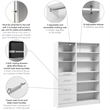 Florence 61W x 16D Closet System with Drawers Slab - Engineered Wood
