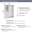 Florence 61W x 16D Closet System with Rods Drawers Slab - Engineered Wood
