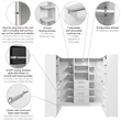 Florence 95W x 61D U Shaped Walk-In Closet System Slab - Engineered Wood