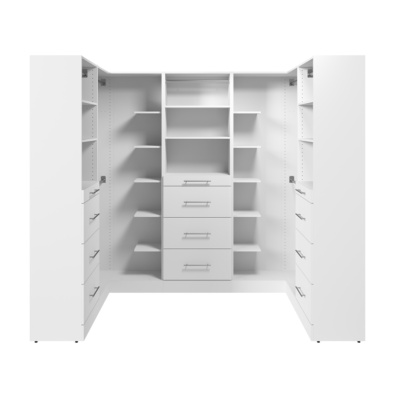 Florence 95W x 61D U Shaped Walk-In Closet System Slab - Engineered Wood