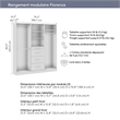 Florence 75W x 16D Closet System with Rods Drawers Slab - Engineered Wood