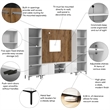 118W TV Stand Media Storage Towers and Small Wall Panel - Engineered Wood