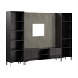 118W TV Stand Media Storage Towers and Small Wall Panel - Engineered Wood