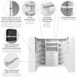 Florence 105W x 61D U Shaped Walk-In Closet System Slab - Engineered Wood