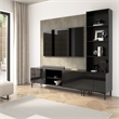 94W TV Stand Storage Cabinet Hutch and Small Wall Panel - Engineered Wood