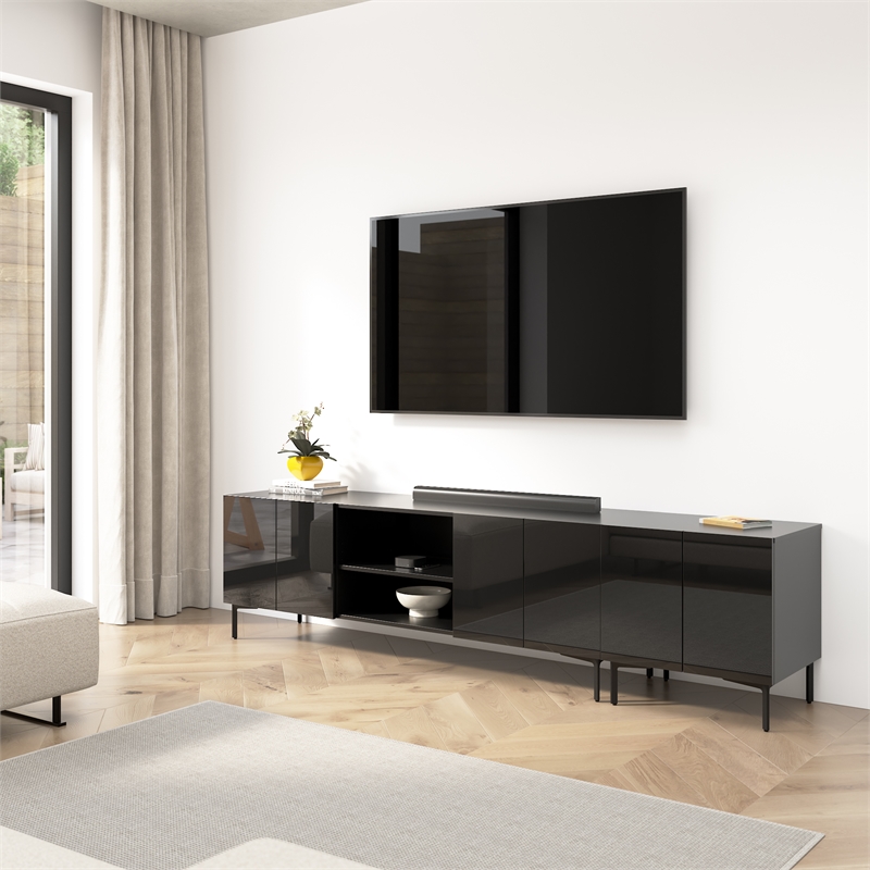 94W Entertainment Center with TV Stand and Storage Cabinet - Engineered Wood