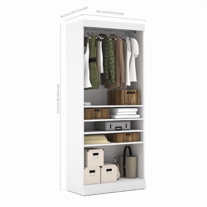 Bestar Pur 36W Closet Organizer in White - Engineered Wood