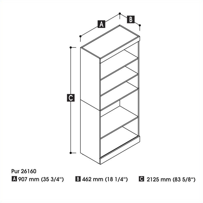 Bestar Pur 36W Closet Organizer in White - Engineered Wood