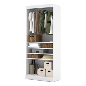 Bestar Pur 36W Closet Organizer in White - Engineered Wood