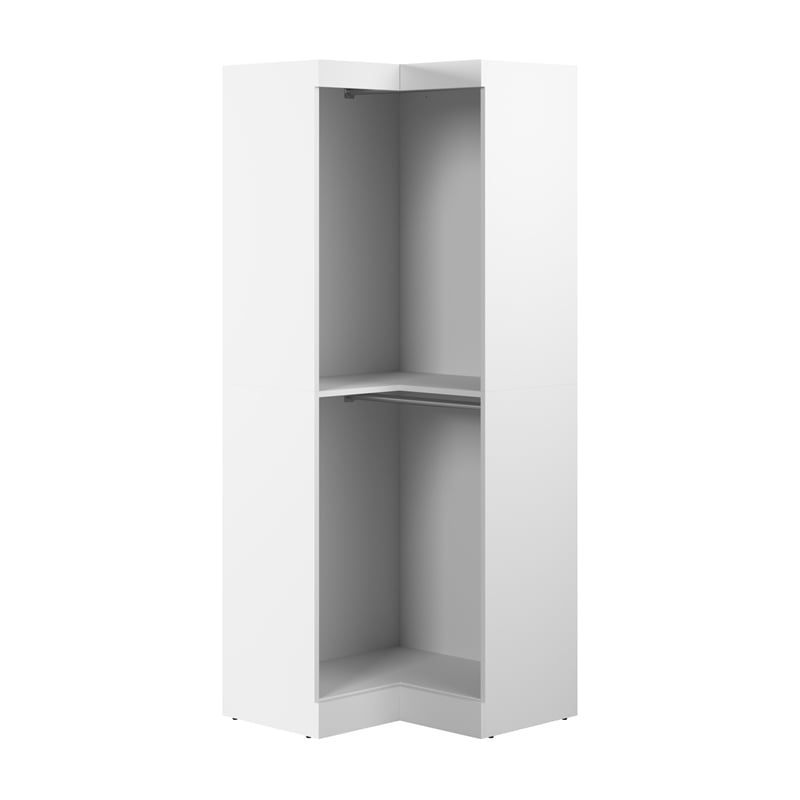 Bestar Pur 33W Corner Closet Organizer in White - Engineered Wood