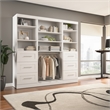 Bestar Pur 86W Closet Organizer with Drawers in White - Engineered Wood