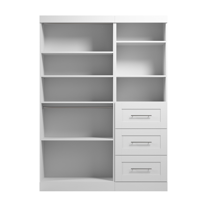 Bestar Pur 61W Closet Organizer System in White - Engineered Wood