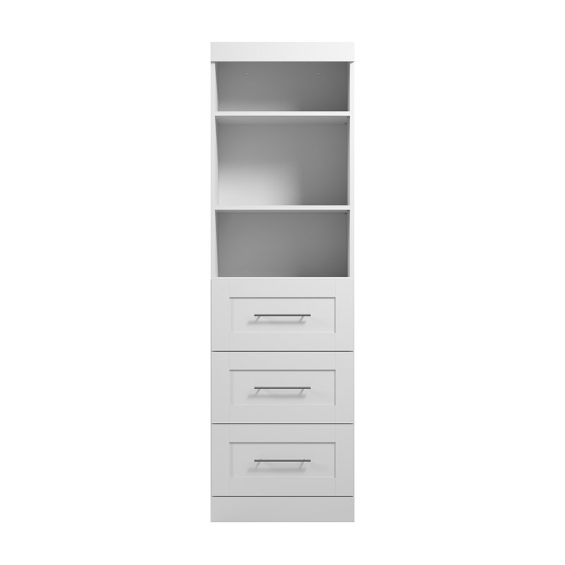 Bestar Pur 25W Closet Organizer with Drawers in White - Engineered Wood