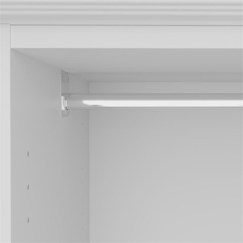 Bestar Versatile 108W U-Shaped Walk-In Engineered Wood Closet Organizer in White