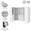 Bestar Versatile 108W U-Shaped Walk-In Engineered Wood Closet Organizer in White