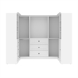 Bestar Versatile 108W U-Shaped Walk-In Engineered Wood Closet Organizer in White
