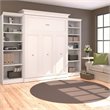 Bestar Versatile Wood Queen Murphy Bed with 2 Closet Organizers in White