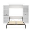 Bestar Versatile Wood Queen Murphy Bed with 2 Closet Organizers in White
