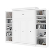Bestar Versatile Wood Queen Murphy Bed with 2 Closet Organizers in White