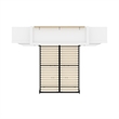 Bestar Versatile Wood Queen Murphy Bed and 2 Organizers with Doors in White
