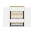 Bestar Versatile Wood Queen Murphy Bed and 2 Organizers with Doors in White