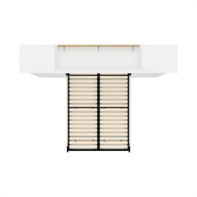 Bestar Versatile Engineered Wood Full Murphy Bed & 2 Closet Organizers in White